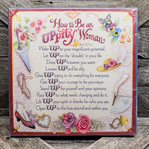 Vintage Shabby Chic Wall Decor by Abbey Press - How To Be An Uppity Woman-11.5” - Picture 1 of 5